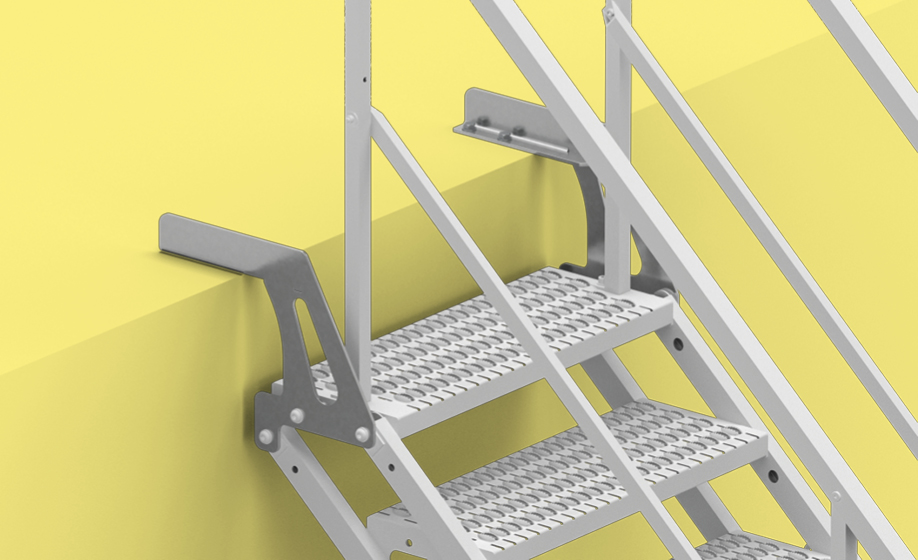 Schody TAS - aluminium - stopa górna obniżająca ostatni stopień