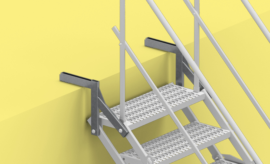 Schody TAS - stal - stopa górna obniżająca ostatni stopień