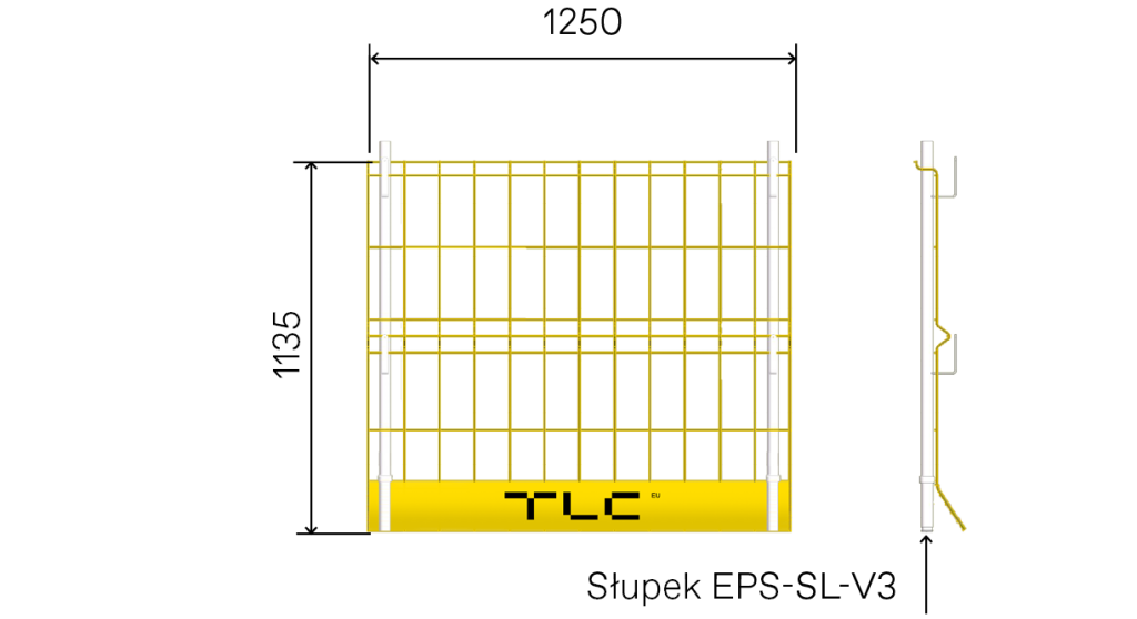 Panel siatkowy EPS z bortnicą - half -eps-pan-i-h
